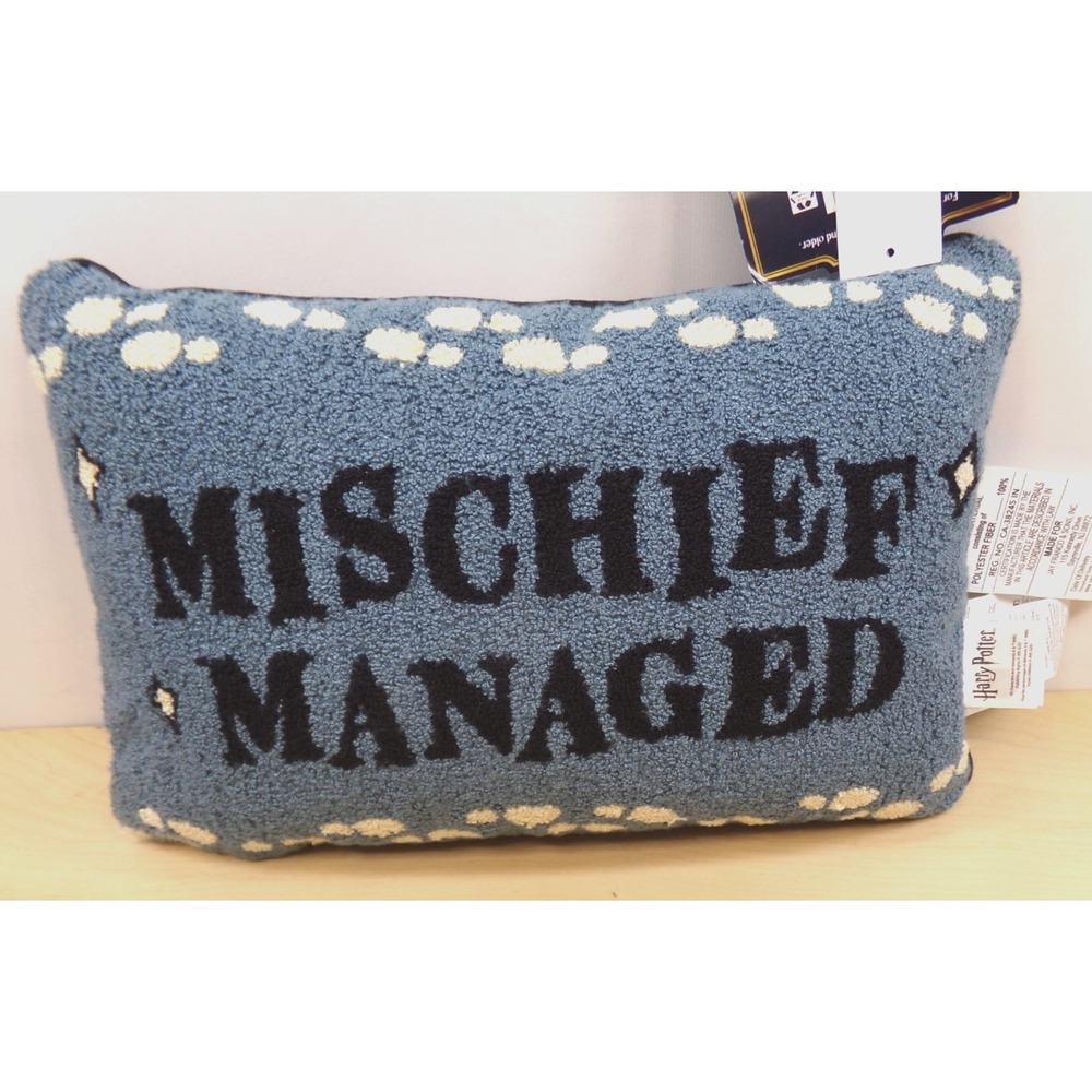 Harry Potter x Target 9.5"‎ x 15" Mischief Managed Throw Pillow Blue NWT